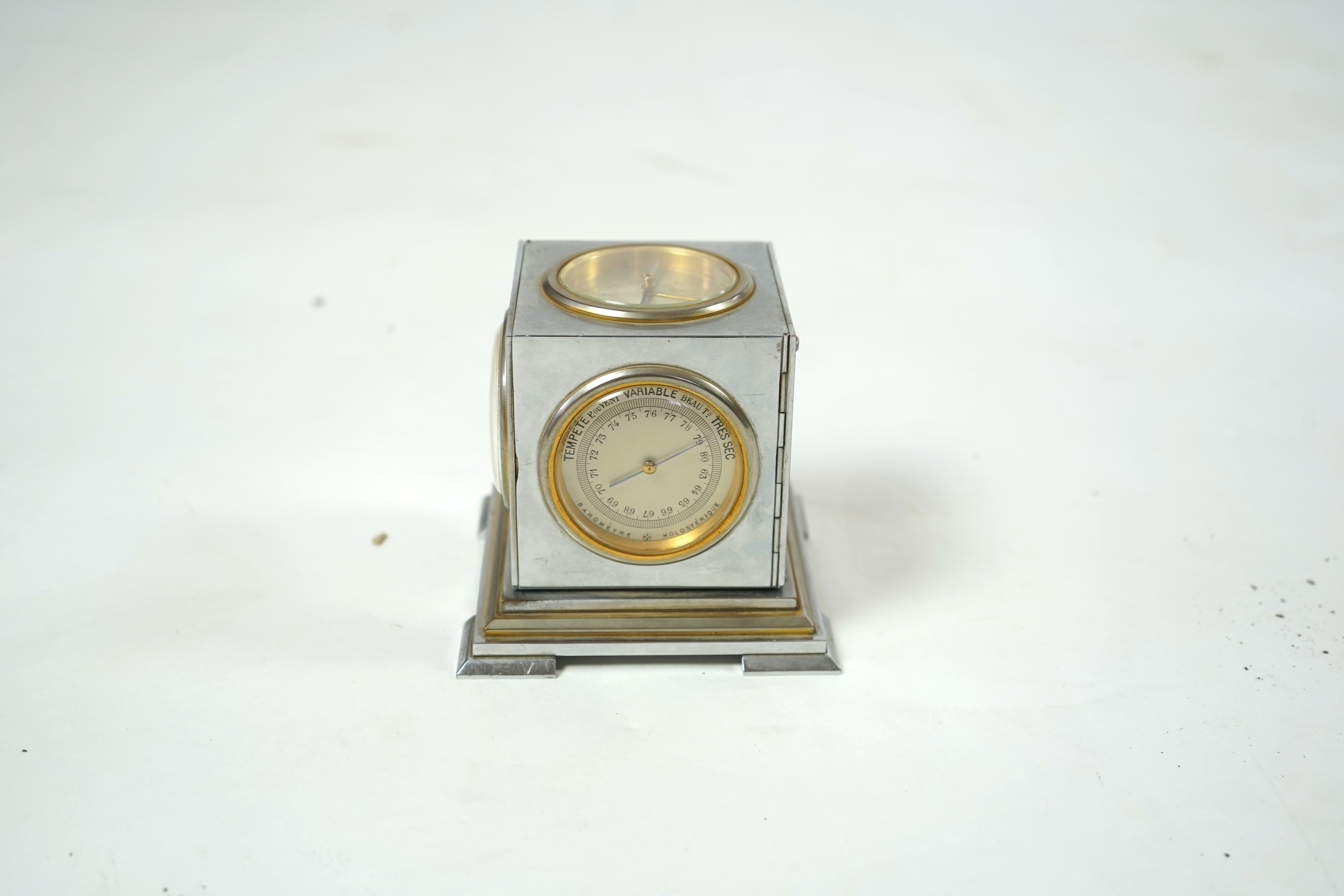 A French Art Deco chrome and gilt desk compendium c.1930